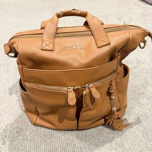 Lily Jade Caroline convertible tote in cognac color (used as diaper bag)